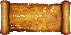 Lieberman Lívia névjegykártya